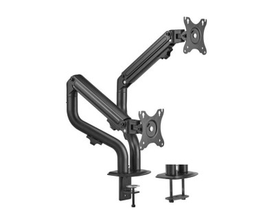 Aisens Soporte de Mesa ECO Contrapeso Giratorio e Inclinable para Monitor/TV 8kg (3 Pivotes - 2 Brazos) de 17-32 - Color Negro