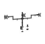 Aisens Soporte de Mesa Eco Giratorio e Inclinable para 3 Monitores 10Kg (3 Pivotes - 2 Brazos) de 13-27\" - Color Negro