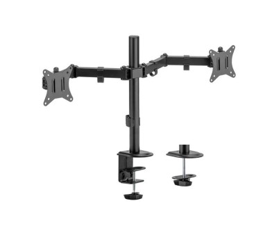 Aisens Soporte de Mesa ECO Giratorio e Inclinable para Monitor/TV 9kg (3 Pivotes - 2 Brazos) de 17-32 - Color Negro