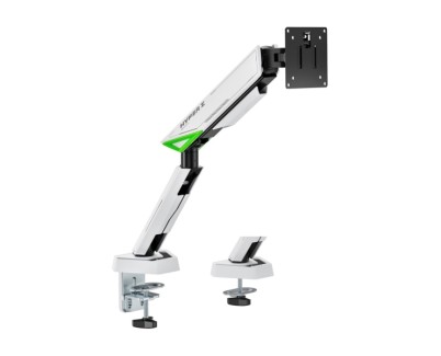 Aisens Soporte de Mesa Gaming Contrapeso Giratorio e Inclinable Para Monitor-TV 16kg - 3 Pivotes - 1 Brazo- 17\"-49\" - Color Blanco