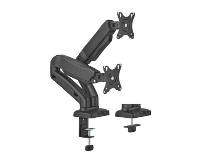 Aisens Soporte de Mesa PRO Contrapeso Giratorio e Inclinable para Monitor/TV 9kg (3 Pivotes - 2 Brazos) de 17-32 - Color Negro
