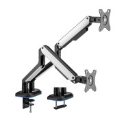 Aisens Soporte de Mesa RGB Gaming Contrapeso Giratorio e Inclinable para Monitor/TV 9Kg (3 Pivotes - 2 Brazos) de 17-32\" - Color Varios