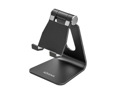 Aisens Soporte de Sobremesa Tama&ntilde;o M Ajustable (1 Pivote) para Movil / Tablet - Color Negro