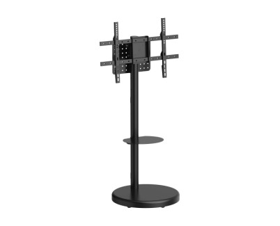 Aisens Soporte de Suelo con Rueda - Bandeja para DVD para Monitor/TV 50kg de 37-86 - Color Negro