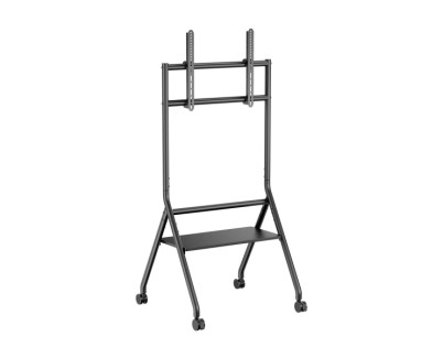 Aisens Soporte de Suelo ECO con Rueda - 1 Bandeja para Pantalla Interactiva/TV 80kg de 37-86 - Color Negro