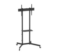 Aisens Soporte de Suelo ECO con Rueda - Bandeja para DVD para Monitor/TV 45kg de 37-70 - Color Negro