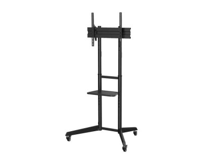 Aisens Soporte de Suelo Eco con Rueda - Bandeja para DVD para Monitor/TV 50Kg de 37-70 - Color Negro