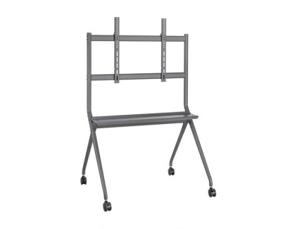 Aisens Soporte de Suelo Pro para Pantallas Interactivas/TV de 50 a 86\" - Bandeja Multiusos - Peso Max. 120kg - Color Negro