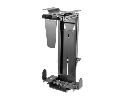 Aisens Soporte Giratorio Antirrobo y Altura Personalizable para CPU para Montaje por Debajo de Escritorio o a la Pared - Color Negro