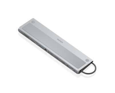 Aisens USB-C Dock 12 en 1 - USB-C a 2xHDMI - 1xDisplayPort - 1xRJ45 - 3xUSB-A USB3.0 - 1xUSB-C - 1xUSB-C PD - 1xSD - 1xMicro SD - 1xAudio - 30cm - Color Gris