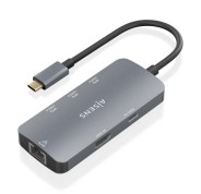 Aisens USB-C Dock 6 en 1 - USB-C a 1xHDMI - 1xRJ45 - 3xUSB-A - 1xUSB-C PD - 15cm - Color Gris