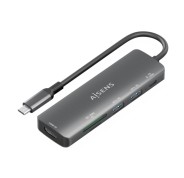 Aisens USB-C Dock 6 en 1 - USB-C a 1xHDMI - 2xUSB-A - 1xUSB-C PD 100W - 1xSD - 1xMicroSD - 15cm - Color Gris