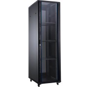Aiten Data AI8142 Armario Rack de Suelo 19\" - Desde 22U a 42U - 4 Ventiladores 120mm - Puerta de Cristal - Cerradura de Seguridad - Peso Max. hasta 800kg - Color Negro