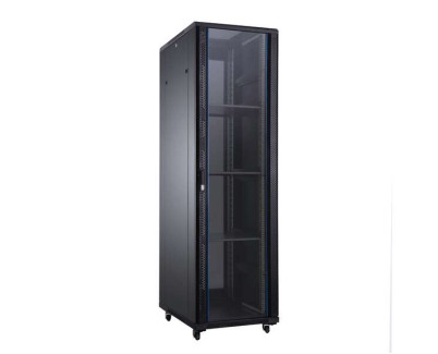 Aiten Data AI8847 Armario de Suelo 47U - Ancho 800 - Fondo 800 - Incluye 2 Bandejas Fijas - 4 Ventiladores 120mm - 1 Base 8 Tomas - 2 Cerraduras Laterales - Ruedas con freno- Color Negro