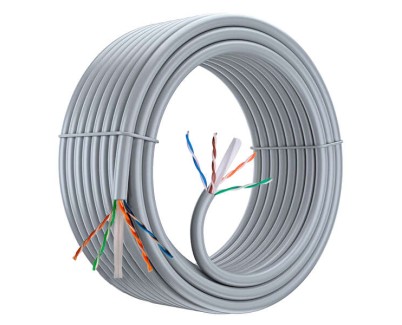 Aiten Data Cable de Red Latiguillo Cat.6 UTP AWG23 - Longitud 100m - Color Gris