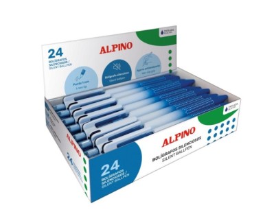 Alpino Boligrafo Retractil Silencioso - Punta 1mm - Agarre Antideslizante - Color Azul