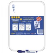 Alpino Clipper Pizarra Blanca 25.5x18cm - Una Cara Blanca y otra con Cuadricula - Borrado en Seco - Incluye Rotulador con Borrador - Color Blanco