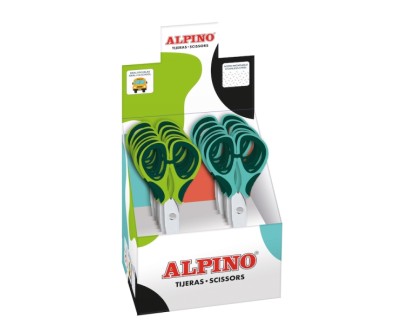 Alpino Colorfull Tijera Escolar 13cm - Acero Inoxidable - Punta Roma - Colores Surtidos