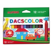 Alpino Dacscolor Pack de 12 Ceras Semiblandas de Colores - Mezclables - No Manchan - Colores Surtidos