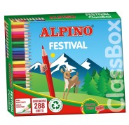 Alpino Festival Pack de 288 Lapices de Colores - Mina de 3mm - 12 Colores x 24 Uds - Ideal para Clase - Colores Surtidos