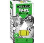 Alpino Fiesta Face Stick Pack con 6 Barritas de Pintura Facial - Sistema Retractil Giratorio - Se Lava con Agua - Testado Dermatologicamente - Color Amarillo