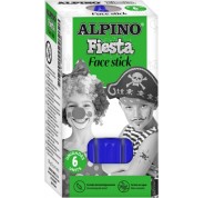 Alpino Fiesta Face Stick Pack con 6 Barritas de Pintura Facial - Sistema Retractil Giratorio - Se Lava con Agua - Testado Dermatologicamente - Color Azul