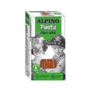 Alpino Fiesta Face Stick Pack con 6 Barritas de Pintura Facial - Sistema Retractil Giratorio - Se Lava con Agua - Testado Dermatologicamente - Color Marron
