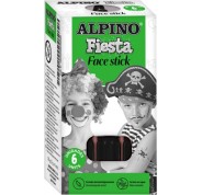 Alpino Fiesta Face Stick Pack con 6 Barritas de Pintura Facial - Sistema Retractil Giratorio - Se Lava con Agua - Testado Dermatologicamente - Color Negro