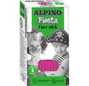 Alpino Fiesta Face Stick Pack con 6 Barritas de Pintura Facial - Sistema Retractil Giratorio - Se Lava con Agua - Testado Dermatologicamente - Color Rosa