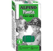 Alpino Fiesta Face Stick Pack con 6 Barritas de Pintura Facial - Sistema Retractil Giratorio - Se Lava con Agua - Testado Dermatologicamente - Color Verde