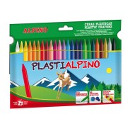 Alpino Pack de 24 Ceras PlastiAlpino para Niños - Material Resistente y No Mancha - Colores Brillantes - Colores Surtidos