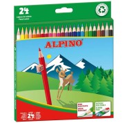 Alpino Pack de 24 Lapices de Colores Hexagonales - Mina de 3mm - Resistente a la Rotura - Bandeja Extraible - Colores Surtidos