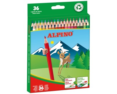 Alpino Pack de 36 Lapices de Colores Creativos - Mina de 3mm Resistente a la Rotura - Bandeja Extraible - Colores Vivos y Brillantes Surtido