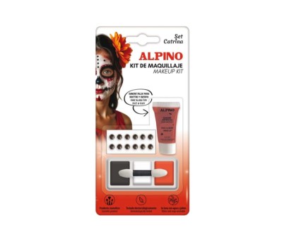 Alpino Set de Maquillaje Catrina - Se Lava con Agua y Jabon - Testado Dermatologicamente - Colores Surtidos