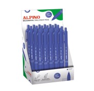 Alpino Soft Touch Expositor con 24 Boligrafos Retractiles - Punta 1mm - Tacto Suave - Tinta Azul - Color Azul