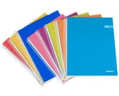 Ancor Classic Stripes Cuaderno Espiral Tama&ntilde;o Folio Cuadriculado 4x4mm - 80 Hojas 90gr - Tapa de Carton Plastificado - Colores Surtidos