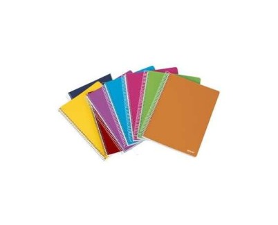 Ancor Classic Stripes Cuaderno Espiral Tama&ntilde;o Folio Pautado Horizontal - 80 Hojas 90gr - Tapa de Plastico - Colores Surtidos