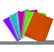 Ancor Classic Stripes Cuaderno Espiral Tamaño Folio Raya Horizontal - 80 Hojas 90gr - Tapa de Plastico - Colores Surtidos