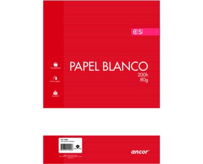 Ancor Paquete de Papel de 200 Hojas 80gr Tamaño A4 Liso
