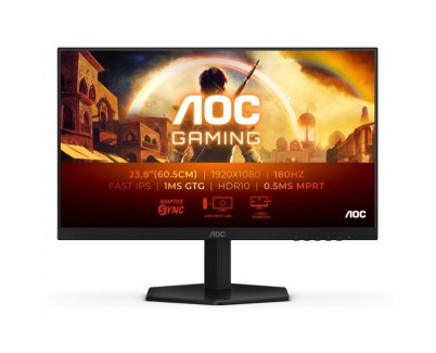 AOC 24G42E Monitor 23.8\" LED FastIPS FHD 180Hz - Respuesta 1ms - HDMI, DisplayPort - VESA 100x100mm - Color Negro