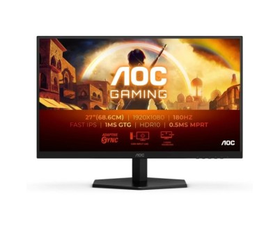 AOC 27G42E Monitor 27\" LED FastIPS FHD 180Hz - Respuesta 1ms - HDMI, DisplayPort - VESA 100x100mm - Color Negro