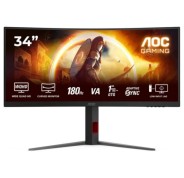 AOC G4 Monitor 34\" Curvo 1500R Fast VA WQHD 180Hz HDR10 - Respuesta 1ms - HDMI, DisplayPort, Audio - Montaje VESA 100x100 - Color Negro