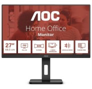 AOC Monitor 27\" LED IPS FullHD 1080p 75Hz - Respuesta 4ms - Ajuste de Altura - Angulo de Vision 178° - Altavoces Incorporados - USB, HDMI, VGA, Audio - Montaje VESA 100x100