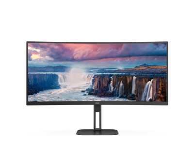 AOC Monitor 34\" Curvo LED VA WQHD 100Hz FreeSync - Respuesta 1ms - Altura e Inclinacion Ajustables - Altavoces 10W - Angulo de Vision 178° - USB-C, HDMI, Audio - VESA 100x100