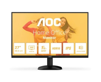 AOC Q27B35E Monitor 27\" LED IPS QHD 75Hz HDR10 - Respuesta 1ms - HDMI, DisplayPort - VESA 100x100mm - Color Negro