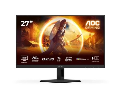 AOC Q27G4ZR Monitor 27\" FastIPS QHD 240Hz/260Hz HDR400 - Respuesta 1ms - Ajustable en Altura, Inclinacion y Rotacion - HDMI, DisplayPort - VESA 100x100mm - Color Negro