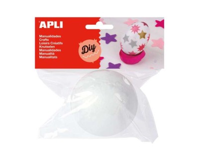 Apli Bola de Poliestireno Ø 80 mm - Facil de Cortar, Pintar o Forrar - Ideal para Manualidades - Color Blanco