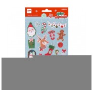 Apli Bolsa con 22 Pegatinas Navideñas Reno - Adhesivo Permanente - Diseños Surtidos - Ideal para Decorar Regalos y Tarjetas