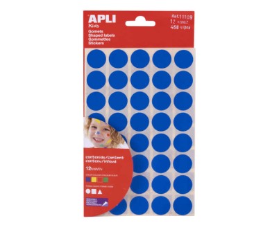 Apli Bolsa de 468 Gomets Formas Geometricas - Adhesivo Permanente - Libres de Disolventes - Ideales para Escuelas Infantiles - Papeles ECF - Colores, Formas y Tama&ntilde;os Surtidos