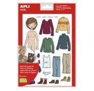 Apli Bolsa de Gomets Tematicos Vestirse Niño - 35 Gomets - Adhesivo Removible - Desarrollados con Educadores - Normas EN-71 y FSC - Adhesivo Base Agua - Libre de Disolventes - ECF - 100% Reciclables - Colorido